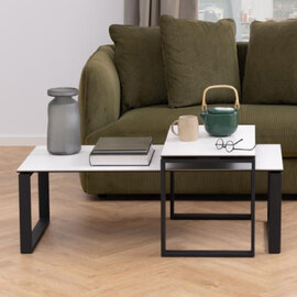 Kennesaw Ceramic Nesting Coffee Tables In White Akranes