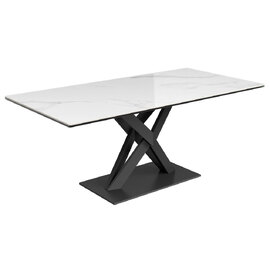 Kenosha Ceramic Glass Coffee Table In White Gloss