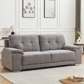 Kensington Fabric 3 Seater Sofa In Grey