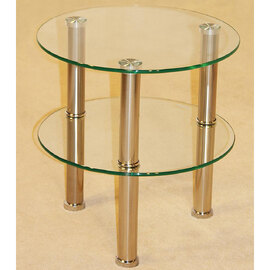 Kerrville Clear Glass Side Table With Chrome Legs