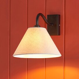 Kerrville Textured Fabric Wall Light In Matt Black
