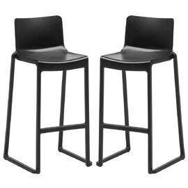 Ketchum Black Polypropylene Stacking Bar Stools In Pair