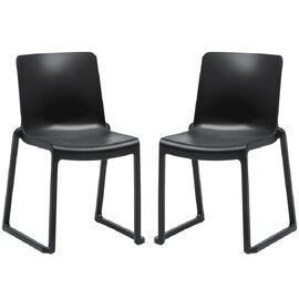 Ketchum Black Polypropylene Stacking Side Chairs In Pair