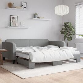 Kigali Fabric Daybed With Guest Bed In Light Grey