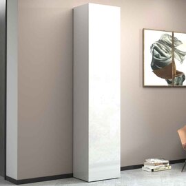 Killington High Gloss Shoe Storage Cabinet With 1 Door In White