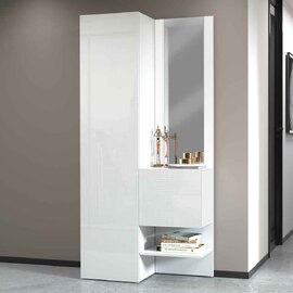 Killington High Gloss Storage Cabinet With Mirror In White