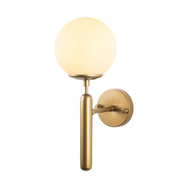 King Metal Wall Light in Gold and White