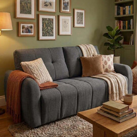 Kingsley Fabric 2.5 Seater Sofa Bed in Grey
