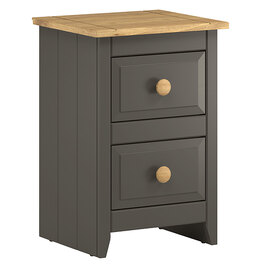 Kang 2 Drawers Petite Bedside Cabinet In Carbon And Pine