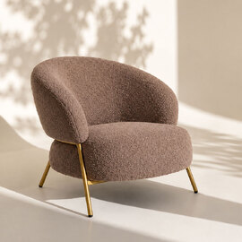 Kireva Polyester Armchair in Brown and Taupe