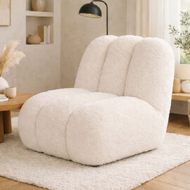 Kireva Polyester Armchair in Cream