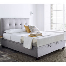 Kirkland Fabric Ottoman Storage King Size Bed In Grey