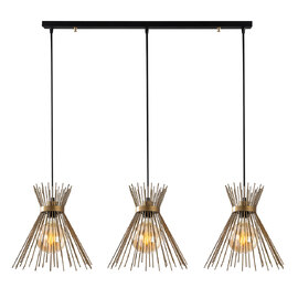 Kirpi 3 Light Metal Ceiling Pendant Light in Black