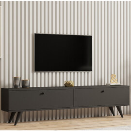 Kiyomi Wooden TV Stand with Plastic Legs in Anthracite