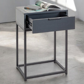 Kodiak Small Wooden Bedside Cabinet With 1 Drawer In Anthracite