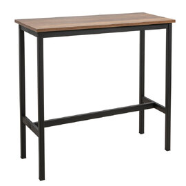 Kohana Rectangular Wooden Bar Table in Black and Oak
