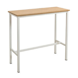 Kohana Rectangular Wooden Bar Table in White and Oak