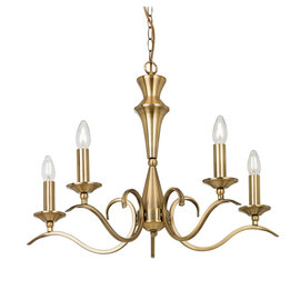 Kora Wall Hung 5 Pendant Light In Antique Brass