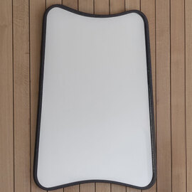 Koran Small Curved Bedroom Mirror In Black Frame