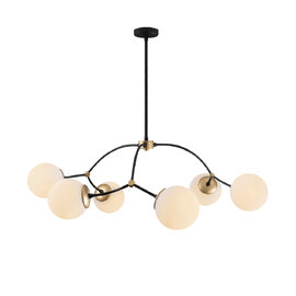 Kromozom 6 Light Metal Ceiling Pendant Light in White and Black
