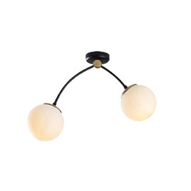 Kromozom Small 2 Light Metal Ceiling Pendant Light in White and Black