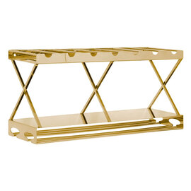 Kurhah 2 Tier 7 Bottles Steel Wine Rack In Gold