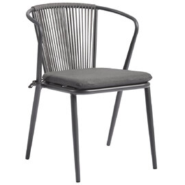 Kutztown Aluminium Outdoor Armchair In Charcoal Grey