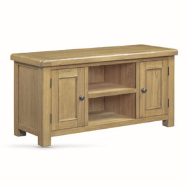 Kysen Small Wooden TV Stand with 2 Doors in Oak