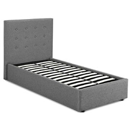 Lacer Fabric Single Bed - Grey