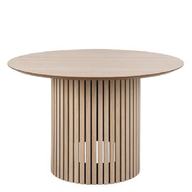 Lacey Wooden Dining Table Round In White Oak