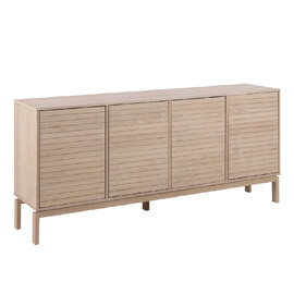 Lacey Wooden Storage Cabinet With 4 Doors In White Oak