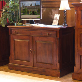 Laconia Wooden Laptop Desk With 2 Doors In Mahogany