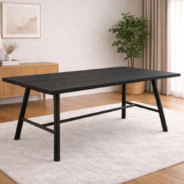 Lacygne Wooden Dining Table In Black