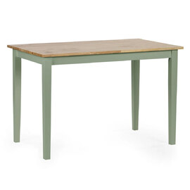 Lamar Wooden Rectangular Dining Table - Green And Light Brown