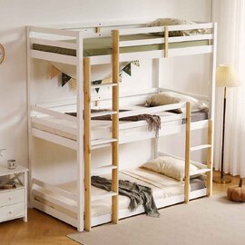 Lamar Wooden Triple Bunk Bed In White