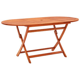 Landri Wooden Folding 160cm Garden Dining Table In Oil Finish