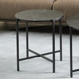 Lansing Wooden Round Side Table In Matt Black Izmir