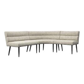 Laroz Fabric Corner Dining Bench in Champagne