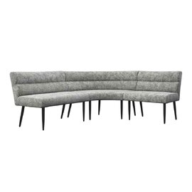 Laroz Fabric Corner Dining Bench in Grey