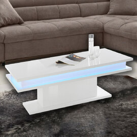 Lasalle High Gloss Coffee Table With LED In White
