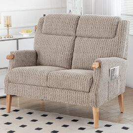 Laurel Fabric 2 Seater Sofa With Oak Legs In Natural