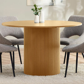 Laurel Wooden Round Dining Table - Light Oak