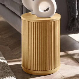Laurel Wooden Side Table With 1 Door - Brown