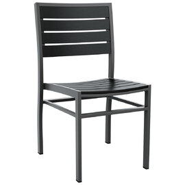 Lazzaretto Aluminium Outdoor Sidechair With Grey Frame In Black