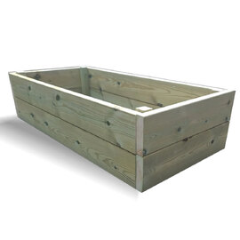 Lebanon Outdoor Wooden Double Layer Raised Planter in Natural