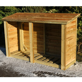 Lebanon Wooden Garden Double Log Store In Natural