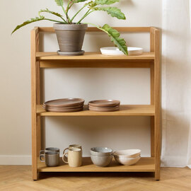 Leburn Wooden Bookcase With 3 Shelves In Oak