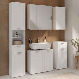 Leko Wooden Bathroom Furniture Set in White