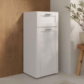 Leko Wooden Bathroom Storage Cabinet with 1 Door 1 Drawer in White