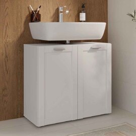 Leko Wooden Bathroom Vanity Unit with 2 Doors in White